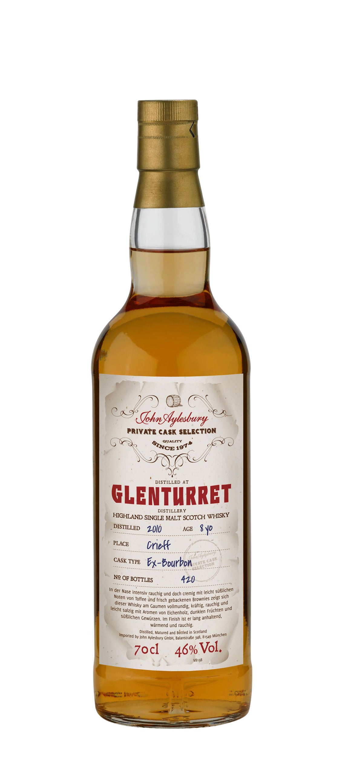 John Aylesbury Glenturret 8 YO 2010 Private Cask