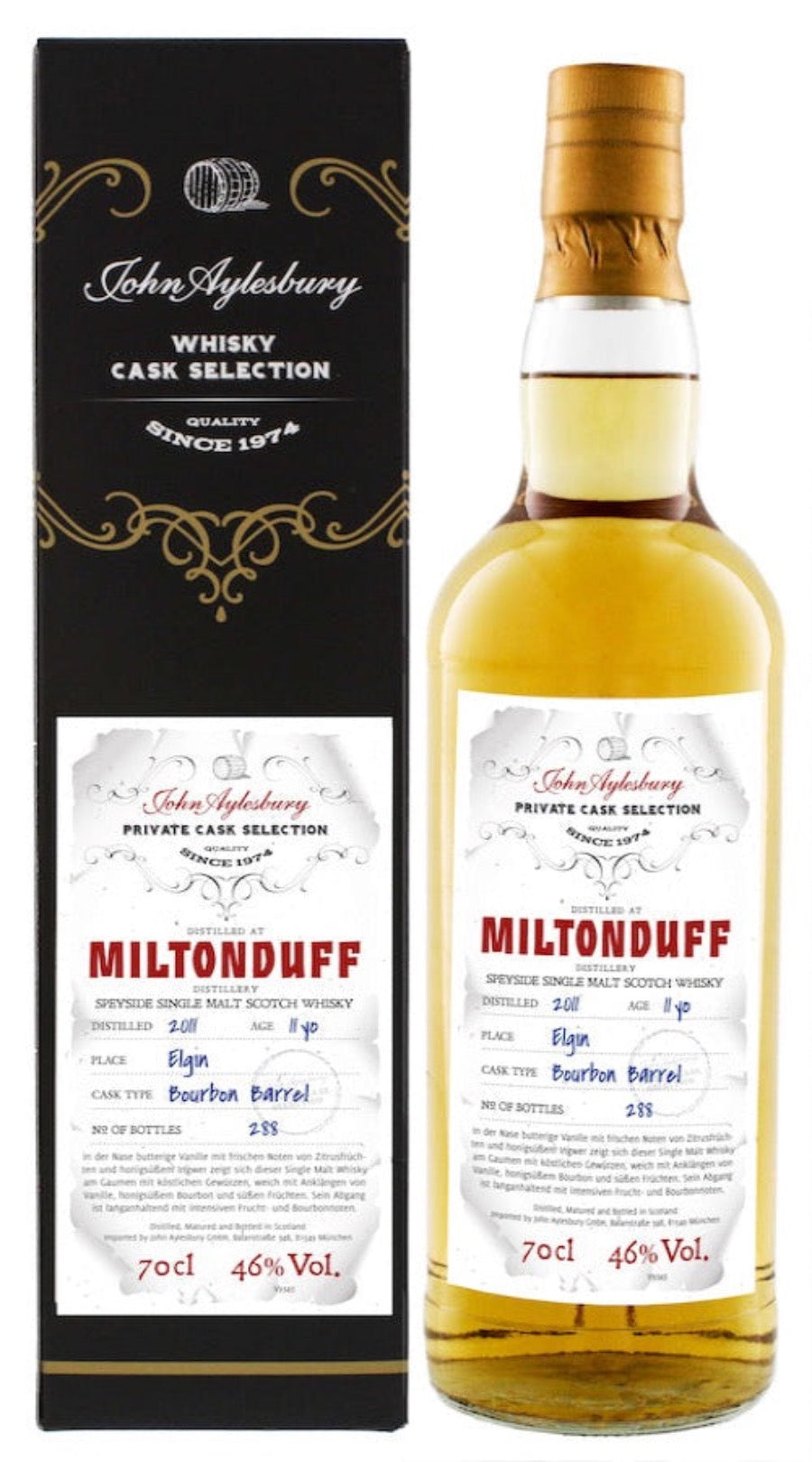 John Aylesbury Miltonduff 11YO 2011 Private Cask Speyside